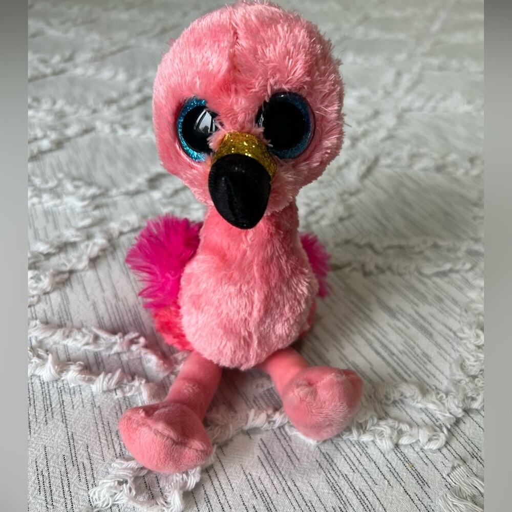Ty Beanie Baby Beanie Boos Gilda Retired Pink Flamingo 2019 Sparkly 6 inches